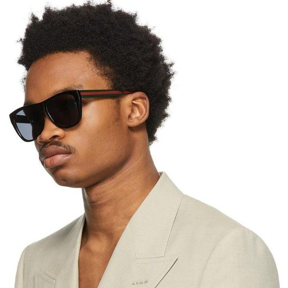 GUCCI GG0926S 001 Sunglasses Black Green Gray Square Unisex - Picture 3 of 12